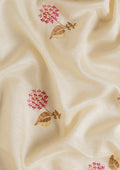 Cream Fancy Embroidery Tussar Saree - Taashi