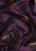 Purple Zari Floral Butta Tussar Saree - Taashi