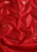 Red Ikat Pattern And Tradition Pattern Woven Tussar Saree - Taashi
