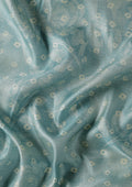 Teal Batik Printed Art Tussar Matka Silk Saree - Taashi