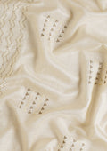 Cream Fancy Embroidery Tussar Saree - Taashi