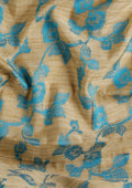 Blue Floral Woven Tussar Saree - Taashi