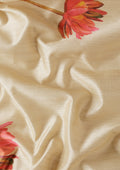 Beige Floral Printed Tussar Saree - Taashi