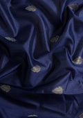 Navy Blue Ikat Pattern And Tradition Pattern Woven Tussar Saree - Taashi
