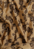 Beige And Brown Floral Woven Tussar Saree - Taashi