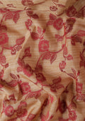Beige And Maroon Floral Woven Tussar Saree - Taashi