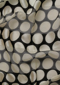 Black And Cream Polkadots Printed Chiffon Saree - Taashi