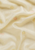 Cream Fancy Embroidery Tussar Saree - Taashi
