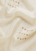 Cream Fancy Embroidery Tussar Saree - Taashi