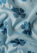 Powder Blue Hibiscus Printed Tussar Saree - Taashi