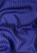 Royal Blue Striped Chiffon Saree - Taashi