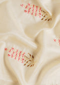 Cream Fancy Embroidery Tussar Saree - Taashi