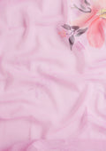 Dusty Pink Multicolor Floral Printed Georgette Saree - Taashi