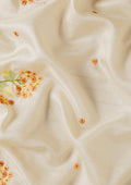 Cream Fancy Embroidery Tussar Saree - Taashi