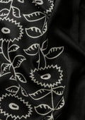 Black Abstract Printed Tussar saree - Taashi