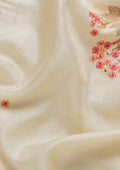 Cream Fancy Embroidery Tussar Saree - Taashi
