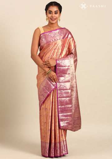 Copper And Purple Kanchipuram Saree