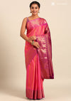 Blush Pink Silk Korvai Kanjivaram Weave Saree