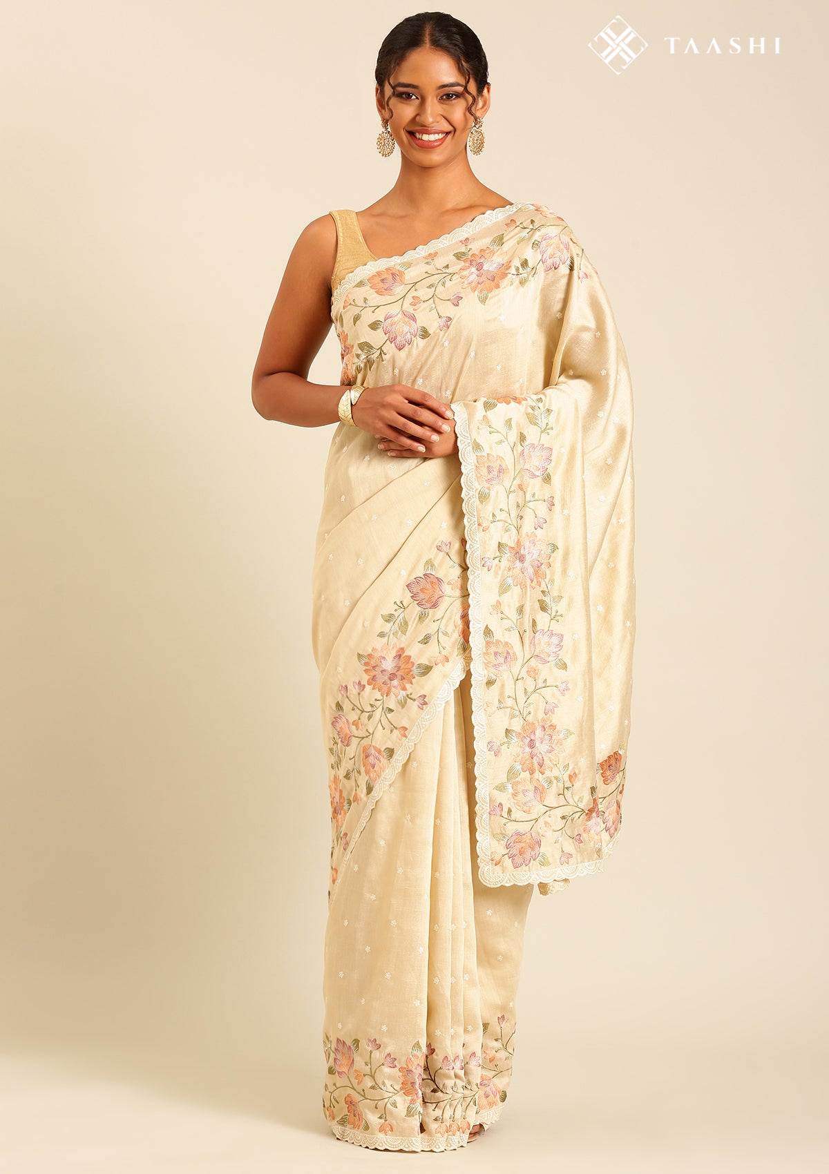 Linen Floral Saree