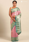 Dusty Pink Silk Korvai Tissue Kanjivaram Weave Saree