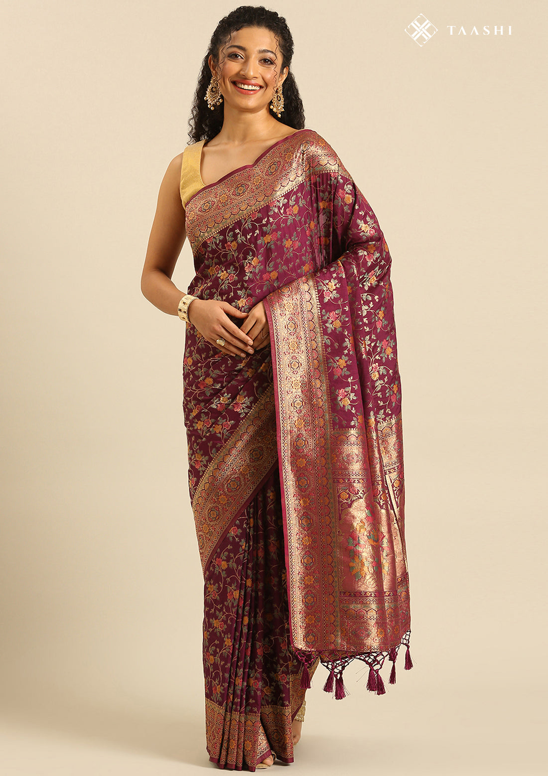 Purple Banarasi Silk Saree