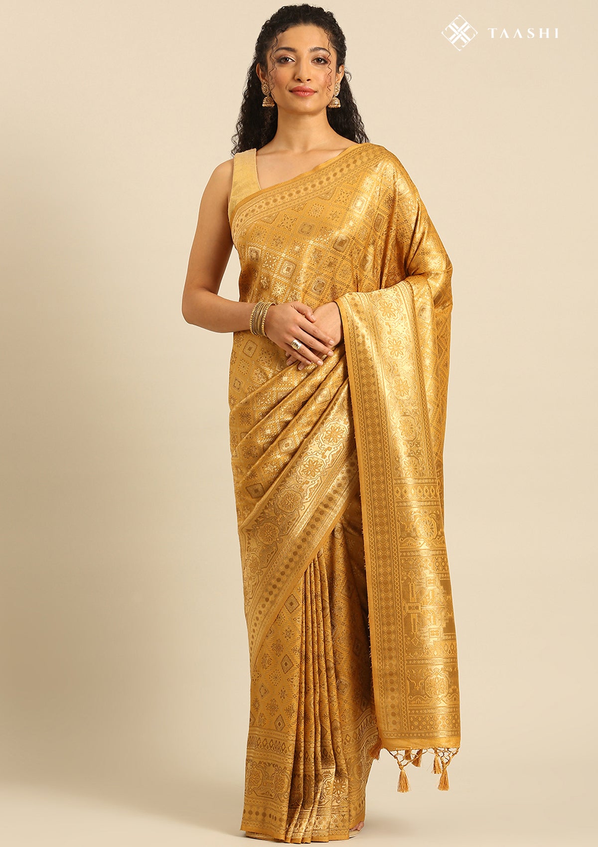 Mustard Banarasi Saree
