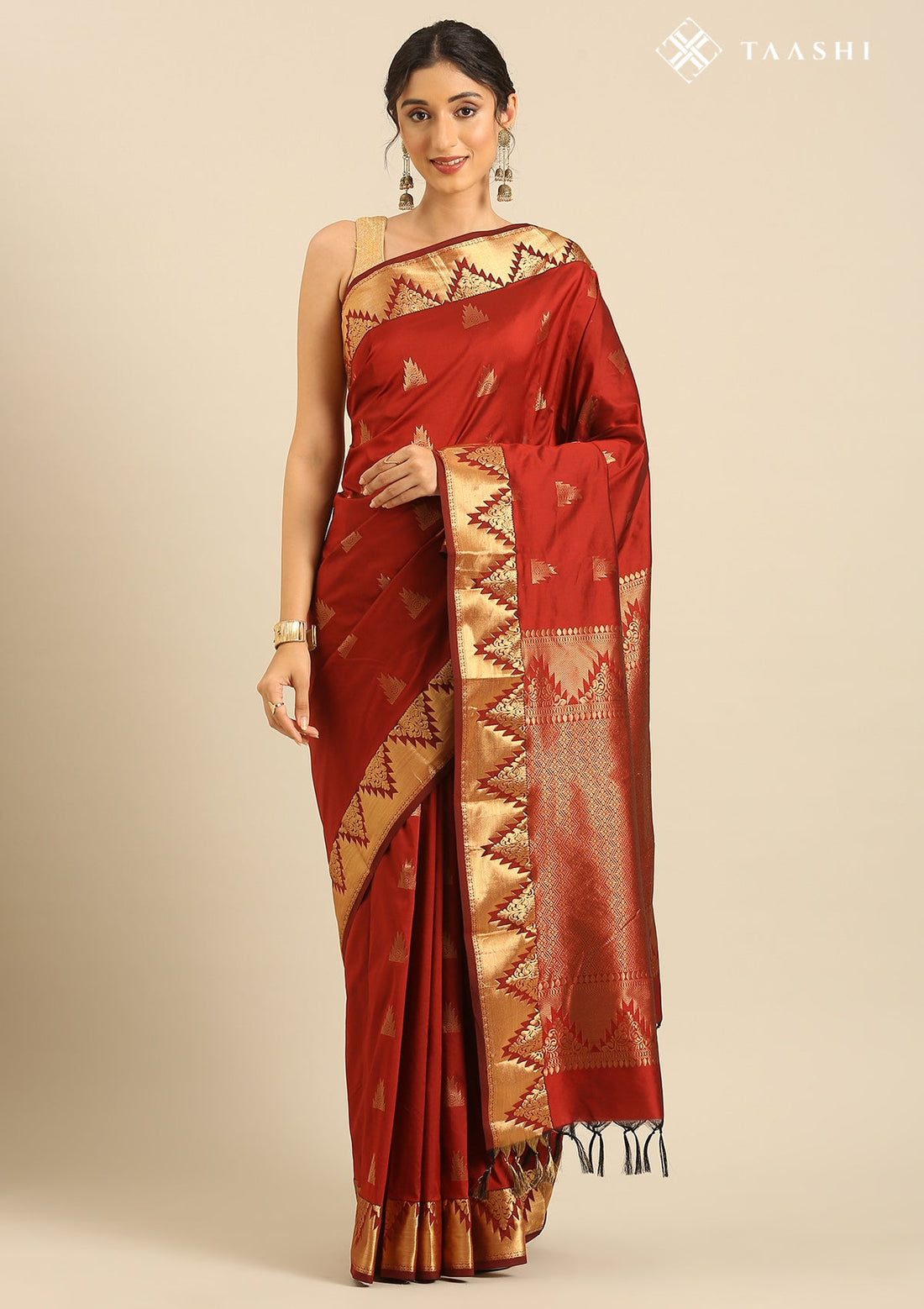 Maroon Silk Kanjivaram Saree