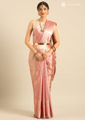 Pink Jacquard Woven Kanchipuram Saree - Taashi