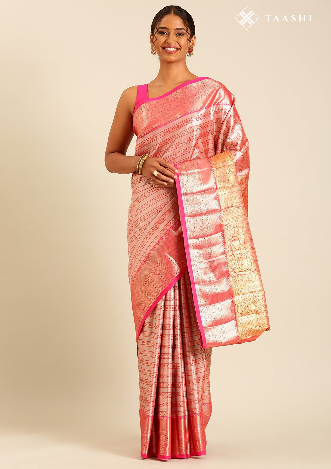 Red Silk Ottu Tissue Kanjivaram Weave Saree