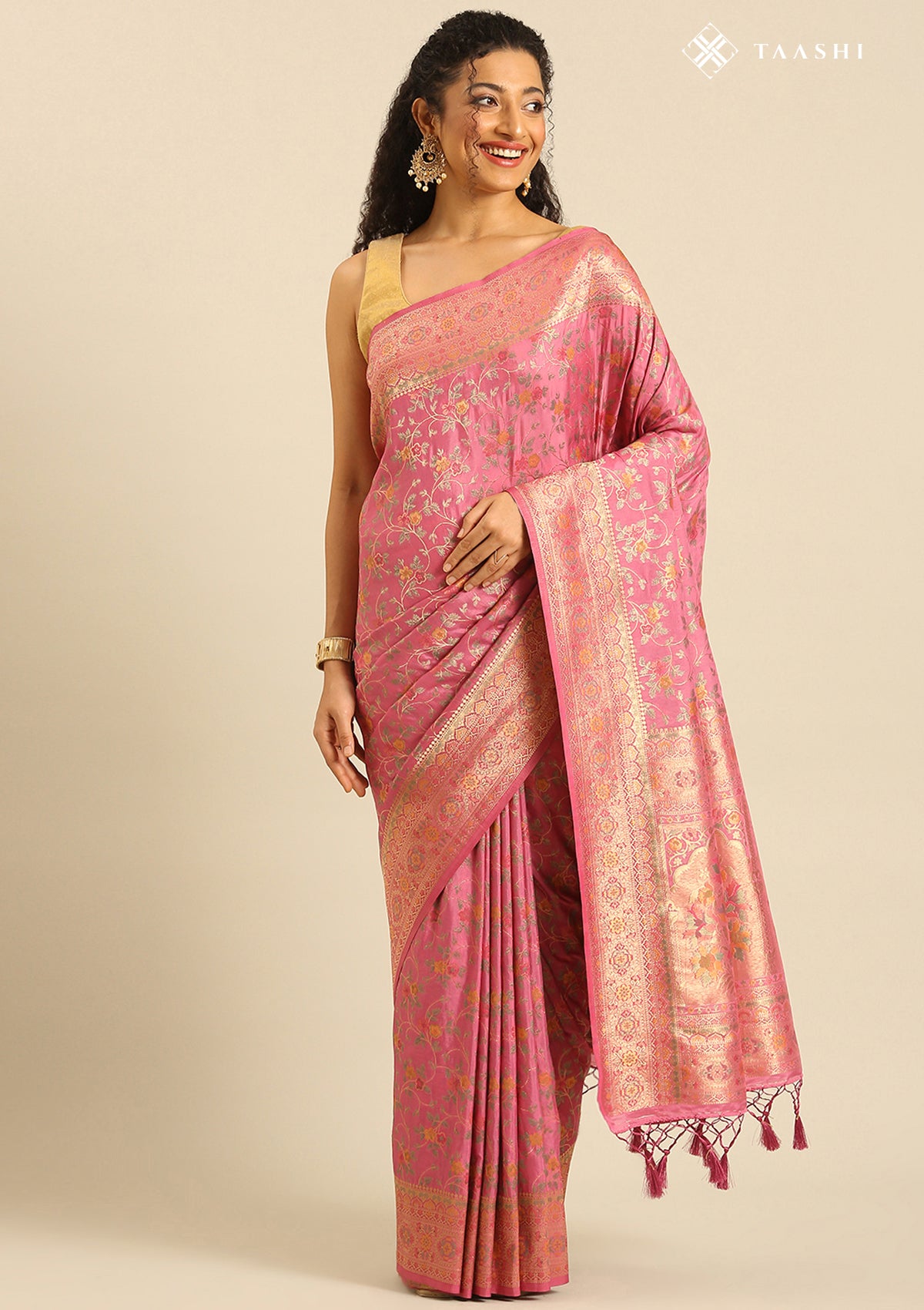 Pink Banarasi Silk Saree