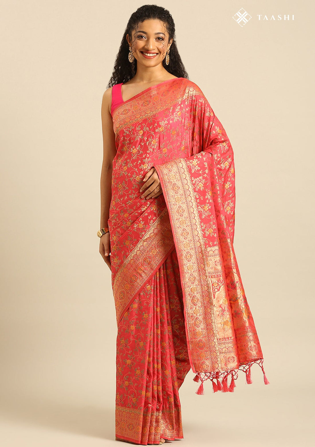 Pink Banarasi Silk Weave Saree