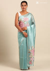 Dusty Blue Tissue Contemporary Embroidered Saree