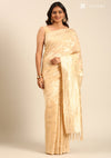 Beige Tussar Contemporary Woven Saree
