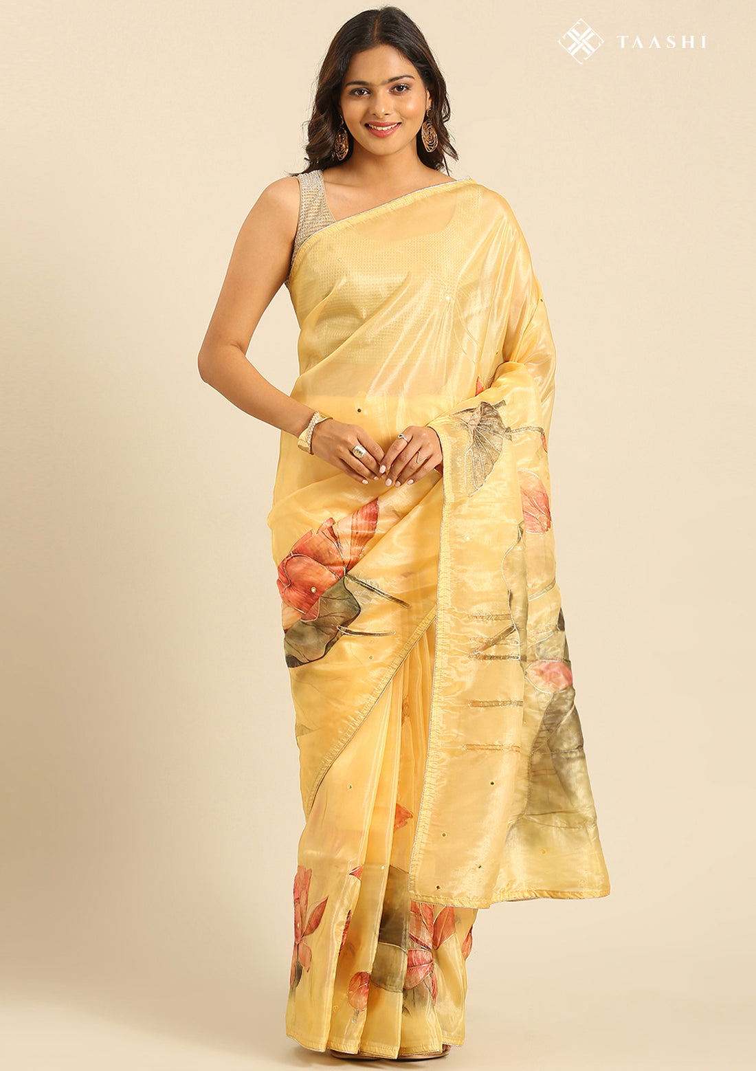 Yellow Organza Saree