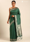 Forest Green Silk Satin Weave Saree