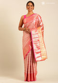 Red And Pink Color Kanchipuram Saree - Taashi