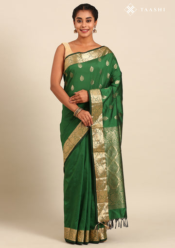 Emerald Green Butta Kanchipuram Saree