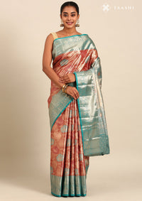 Copper Silk Korvai Tissue Kanjivaram Weave Saree
