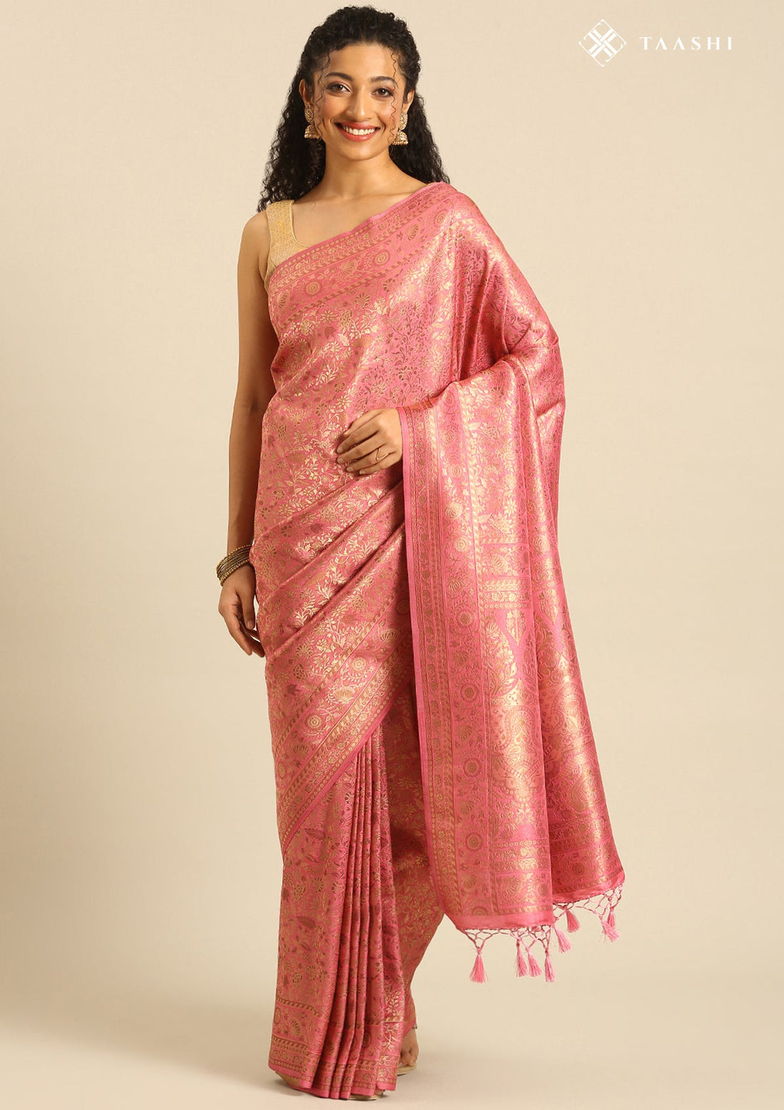 Pink Banarasi Silk Weave Saree