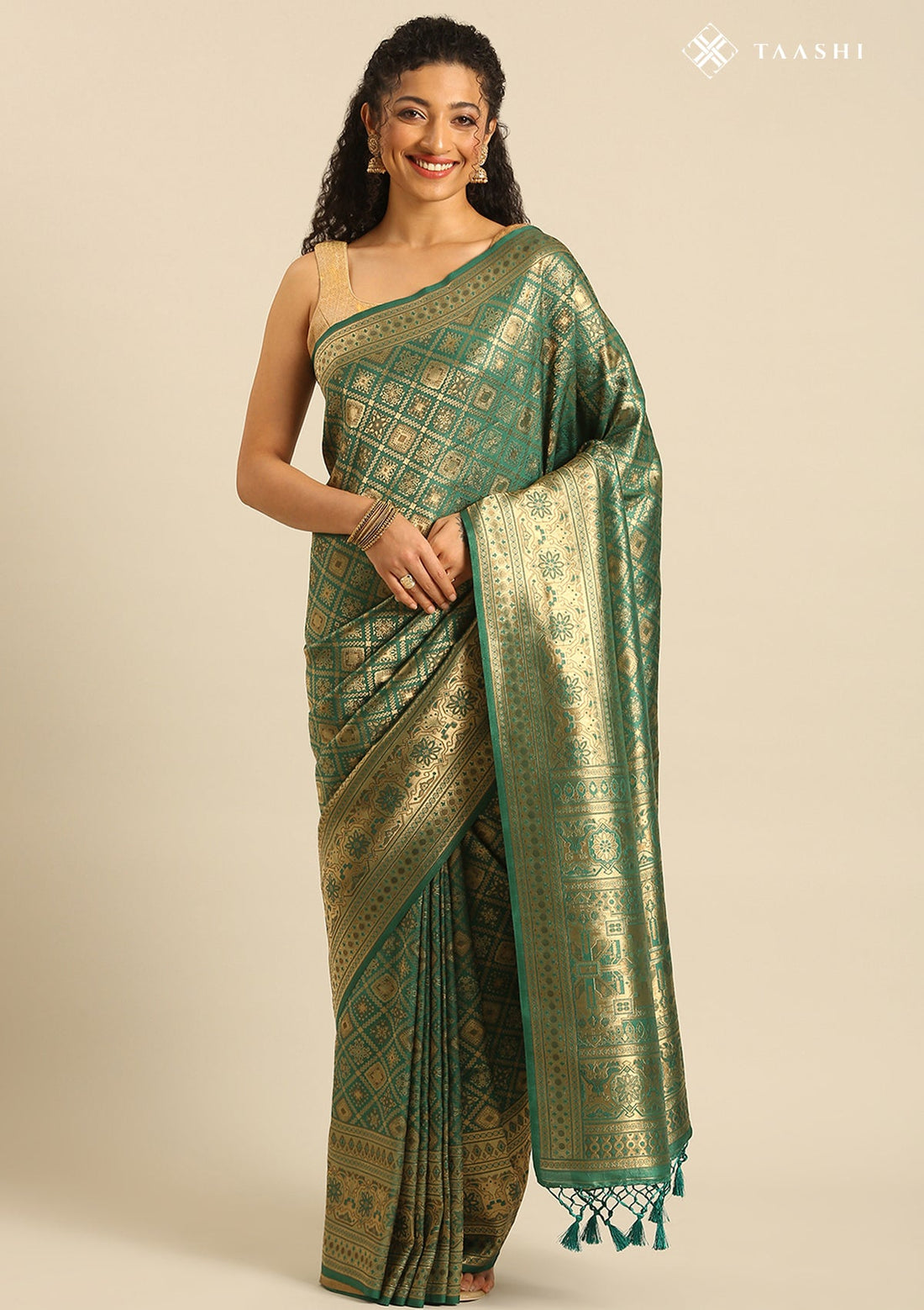 Emerald Green Banarasi Silk Weave Saree