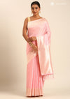 Pastel Pink Tussar Contemporary Woven Saree