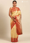 Yellow Silk Korvai Tissue Kanjivaram Weave Saree