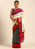 Multicolor Abstract Printed Chiffon Saree - Taashi