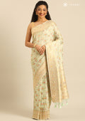 Pastel Green Banarsasi Saree - Taashi