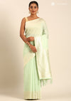 Pastel Green Tussar Contemporary Woven Saree