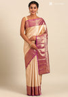 Dual Colour Silk Korvai Tissue Kanjivaram Weave Saree