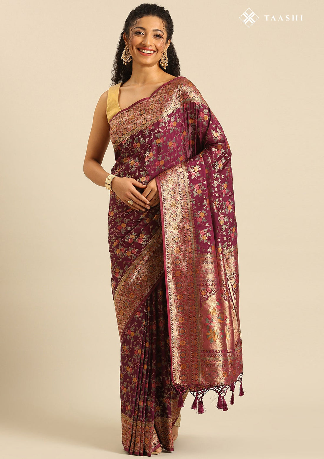 Purple Banarasi Silk Weave Saree
