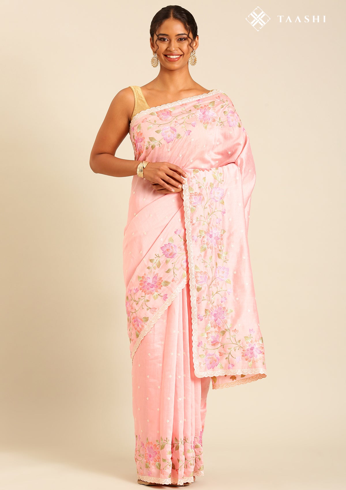 Pink Linen Charm Saree