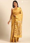Golden Betel Leaf Woven Tussar Saree - Taashi