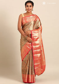 Grey Silk Korvai Tissue Kanjivaram Weave Saree